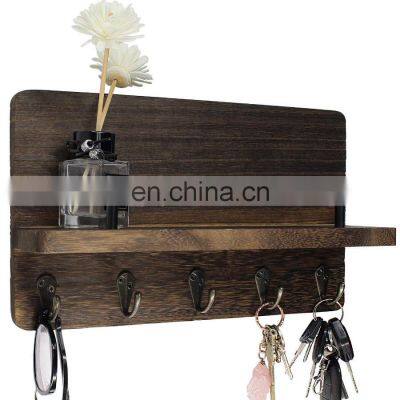 wooden wall mounted coat hook and wooden keychain holder