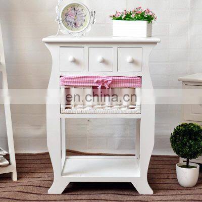 White Brown Bedside Table Storage Unit Shabby Chic Drawers Bedroom Furniture