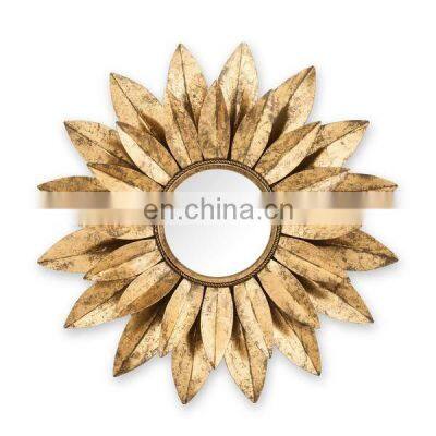 iron metal gold fancy wall mirror