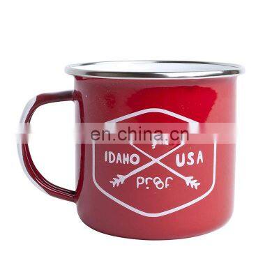 wholesale colorful printing customized iron guaranteed quality 12oz enamel mug metal for promotion