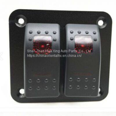 Car-Styling 2 Gang Waterproof Car Auto Boat Marine LED Rocker Switch Panel