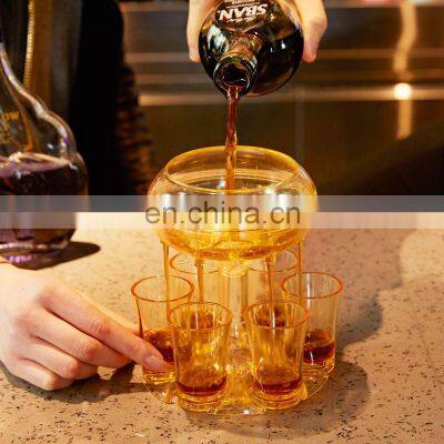 6 Shot Glass Dispenser Holder Wine Pourer Drinking Game Party Bar Cocktail Beer Accessory Quick Filling Drinking Glass Dispenser