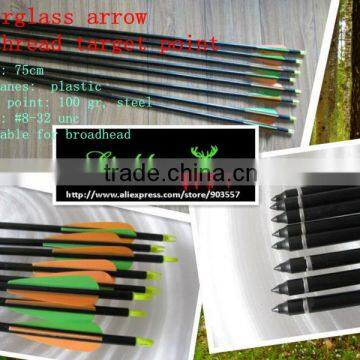 Archery hunting arrows Glass fiber arrow with thread point