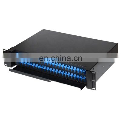 2U 19'' Sliding Type Rackmount Fiber Optic 48 Port Optical Cable SC 48 Core Drawer Type Terminal Box