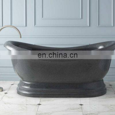 Hot Sale Freestanding Round Bathtub, Black Granite Bathtub photo-3