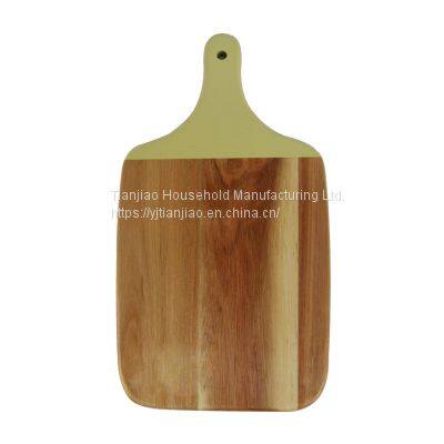 Wholesale ECO-Friendly Kitchen Utensils Large Acacia Wood Serving Cutting Board Cheese Chopping Block with Handle