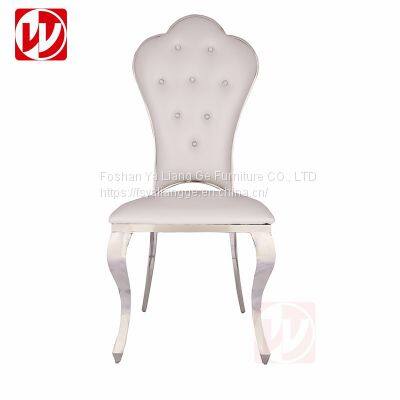 Party Rental White Leather Event Furniture Dubai Restaurant Gold Metal Banquet Dining Chairs