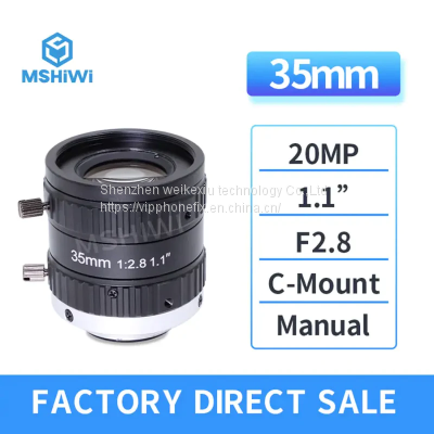 20MP C-mount 35mm F2.8 Camera Prime  Lenses Aperture ITS