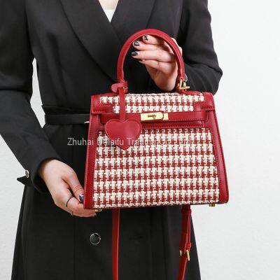 2023 new arrival ladies houndstooth bridal bag fashion design handbag