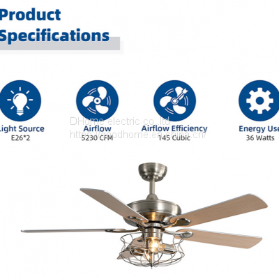 Retro American Style Ceiling Fan Light/Ceiling Fan Light 110V Fan Living Room Light（Wechat:13510231336） photo-4