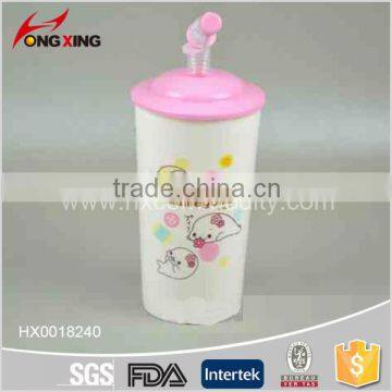 hot sale kids plastic cup with straw