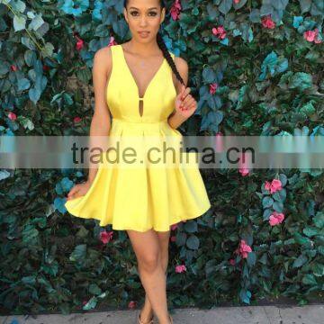 V Collar Sexy Sleeveless Dress Miniskirt Nightclub Dress photo-3