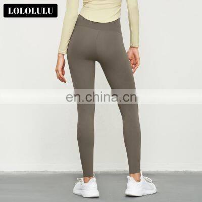 Anti-Rolling Yoga Four Way Stretch Leggings Women Wholesale Gym Butt Lift Fitness Pants 80nylon 20spandex