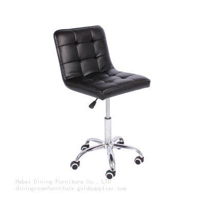 Leather Office Chair Polished Plated 5-Star Base with Castors DC-U74F