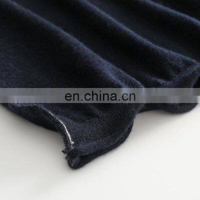 Luxury 100% Cashmere Pullover Raglan Sleeves Thin Spring Knitted Sweater O-Neck Casual Style Winter Solid Pattern Front Logo