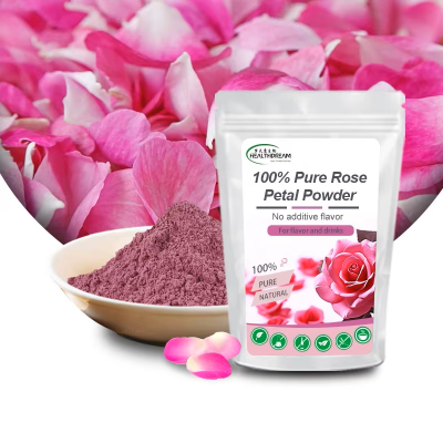 Supply Natural 100% pure Rose flower powder edible rose petal  powder food grade for cake biscuit pie