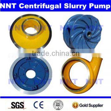 Abrasion resistant centrifugal slurry pump wet parts