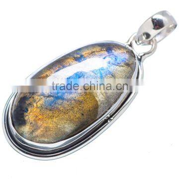 925 SOLID STERLING FINE SILVER LABRADORITE PENDANT