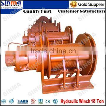 Low energy consumption low noise 18 ton hydraulic winch