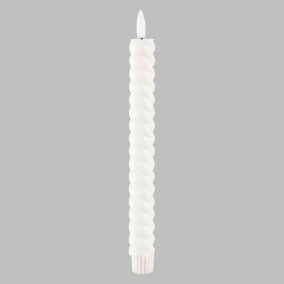 Remote Control White Spiral Twisted Led Flameless Taper Candles With Wax photo-3