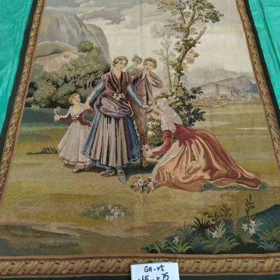 handmade woolen aubusson carpet and tapestry for home decoration