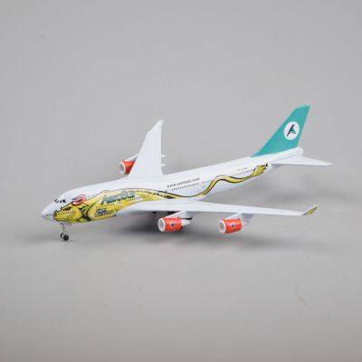 Модель самолета 20 см B747-400 с колесами, металлическая модель самолета, подарок