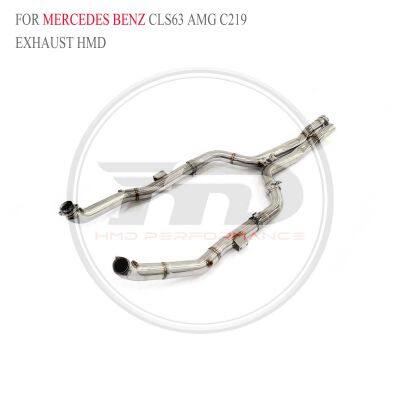 SS304 Exhaust Downpipe for Mercedes Benz C63 W205/CLA220 W117/CLA250/CLS63 AMG C219 Auto Modification Electronic Valve Whatsapp+86 18946955156
