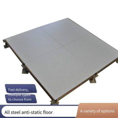 All-steel Cement-filled Pvc Borderless Anti-static Floor, 600*600*35 Raised Access Floor for Computer Rooms