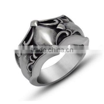 Titanium High Polished Gothic Finger Band Biker Signet Ring