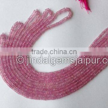 Wholesale Natural Pink Sapphire Faceted Roundelle Beads