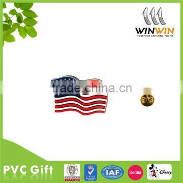 USA flag soft pvc lapel pin badge