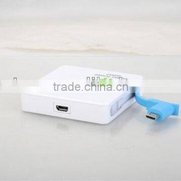 Promotion gift 5v mobile phone travel charger with CE&ROHS, with build in cable OEM is available