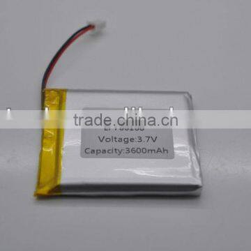 3.7v rechargeable battery lp766168