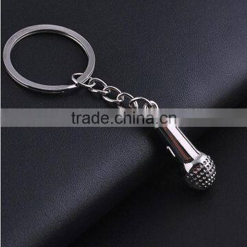 Factory direct metal Keychain key ring creative gift microphone keychain