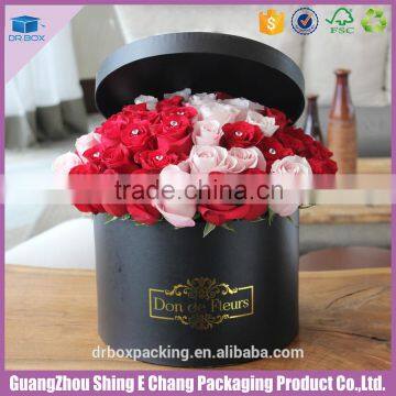 2016 Luxury custom printing cardboard round flower box,paper rose boxes