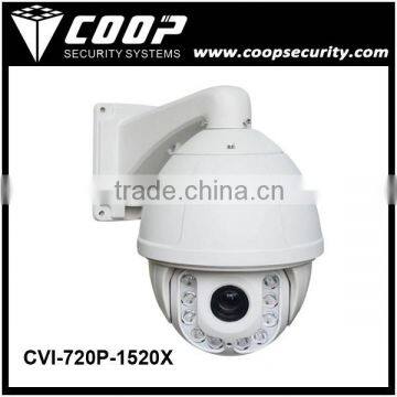 Coaxial Transmission 1.0MP PTZ Dome Camera 20X Optial Zoom Outdoor High Speed PTZ Camera 720P CVI PTZ