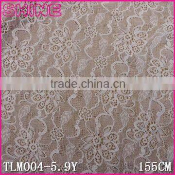 Stock Manufacturer New Design 63.26" Warp Knitting White Nylon Spandex Wedding Dress Lace Cloth