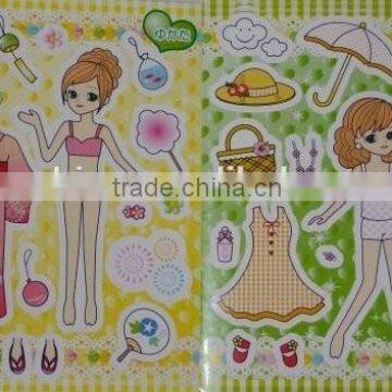 Fashion Girl image Sticker Book/super girl book with stickers,