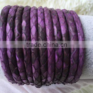 2016 High Class #30 Purple Color Leather Python-skin True Snake Skin Luxury Sting String Cord for Bracelet Material High End