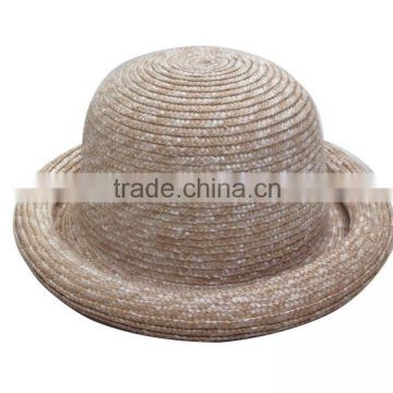 rolling brim natural straw braid ladies sun hat fish hat