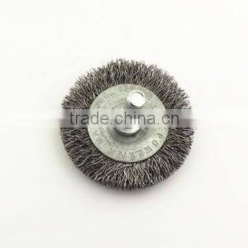 Crimped wire wheel brush with shank,small wire brush