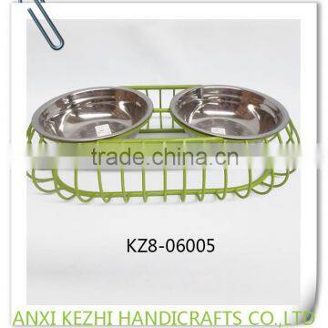 KZ8-06005 Stainless Steel Pet Dog Bowls with Metal Stand