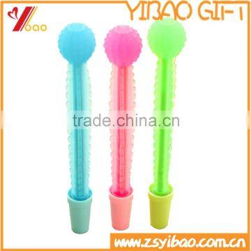 Wholesale Promotional Silicone Cactus Ball Pen With Pot, Advertising Ball Pen
