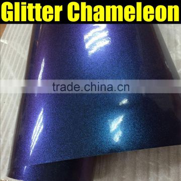 Glitter chameleon pearl car vinyl wrap for car body decoration, chameleon glitter pearl film with air free bubbles