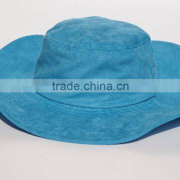 Blank suede blue bucket hat