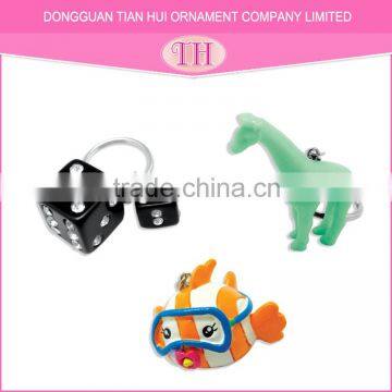 Rubber resin material fish key chain,metal resin fish shaped keychain,OEM custom smart fish keychain