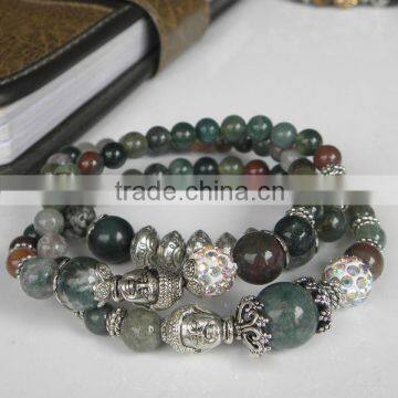 Hot sale fashion gemstone bloodstone beads bracelet jewelry