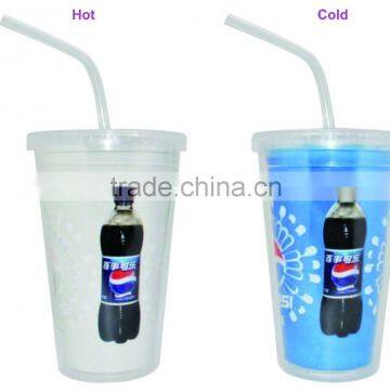 Wholesale eco friendly FDA BPA Free double wall plastic Kid straw tumbler cup/ Kid straw tumbler/Kid straw mug with