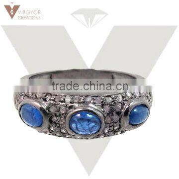 Gemstone Ring Design Blue Sapphire Women Ring Wholesale 925 Silver Ring White Gemstone Handmade silver Ring Jewelry