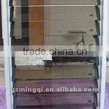 Modern glass jalousie windows in aluminium frame